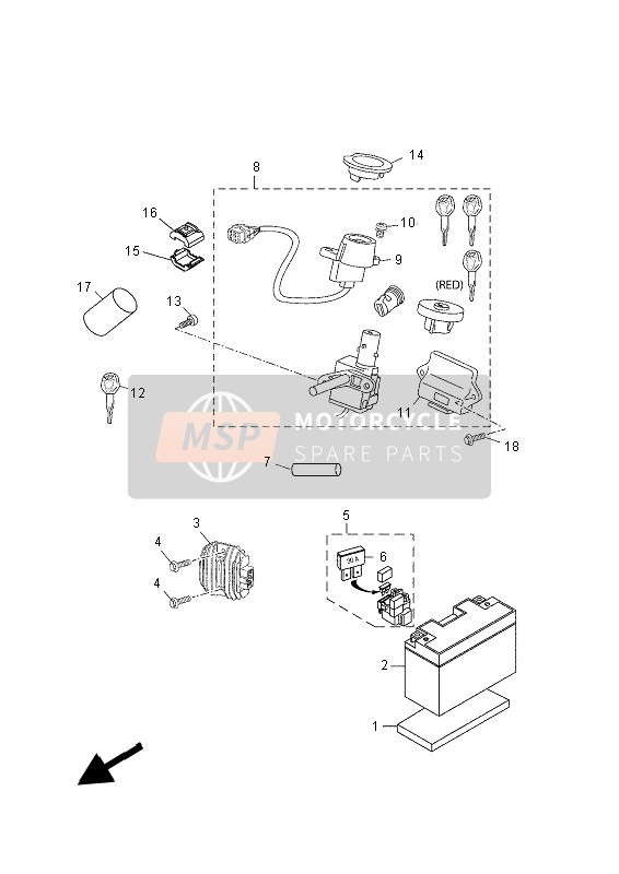 Yamaha YP125RA (MBL2) 2015 ELEKTRISCH 1 für ein 2015 Yamaha YP125RA (MBL2)